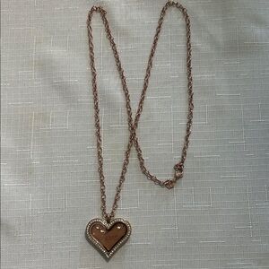 Origami Owl Rose Gold Crystal Heart Locket Pendant Necklace